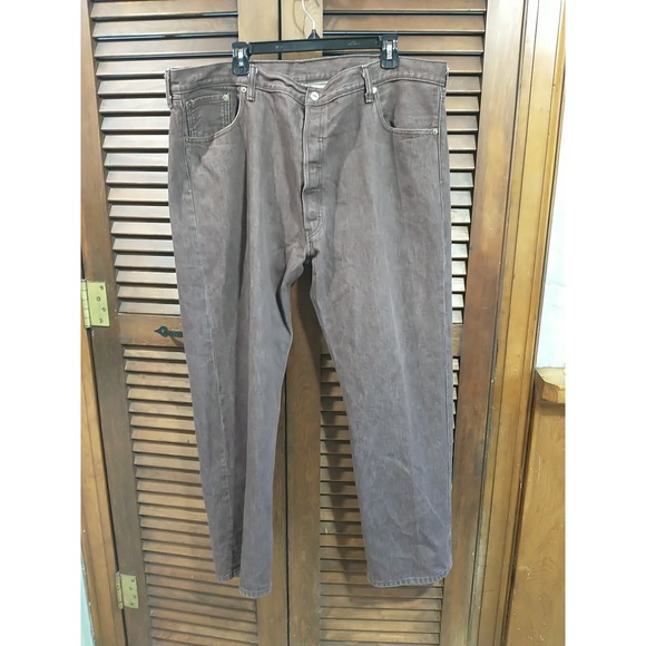 Levis 501xx Jeans Men's 44x32 Mexico Made Btn Fly Burgundy Maroon Brown - Picture 1 of 5